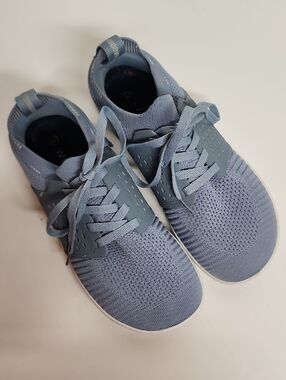 WHITIN Light Blue and White Knit W8.5/40 Barefoot Minimalist Sneaker
